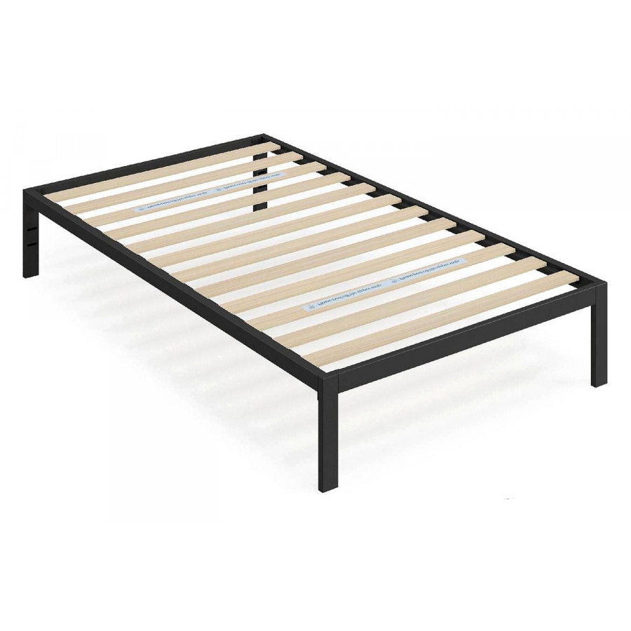 FaFurn Metal Platform Bed Frame with Wood Slats 350 Lbs Weight Capacity - Twin Size