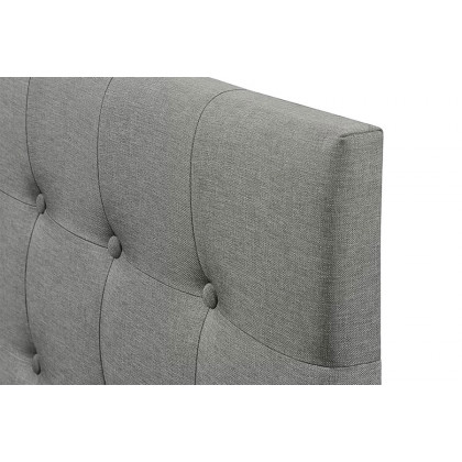 FaFurn Contemporary Button-Tufted Headboard in Upholstered Fabric - Gray, Twin Size