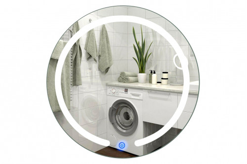 FaFurn™ - Modern 20-Inch Round Bathroom Wall Mirror with Touch Button Led Light