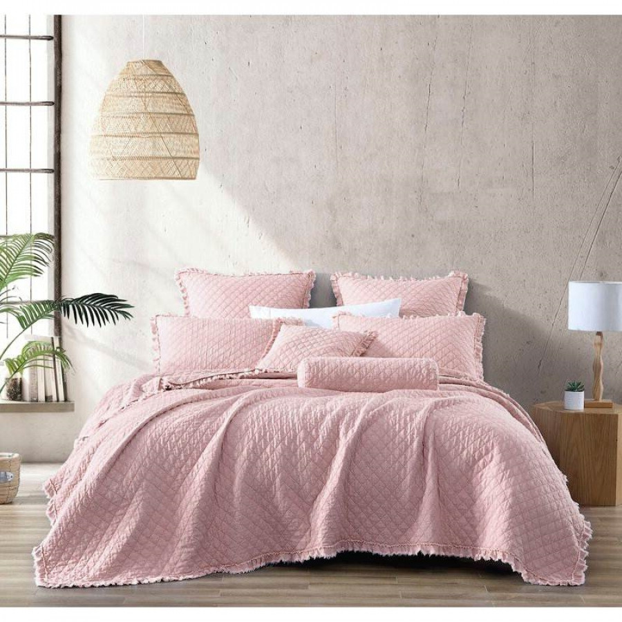 FaFurn - Twin Size Bedspread Set with Frayed Edges