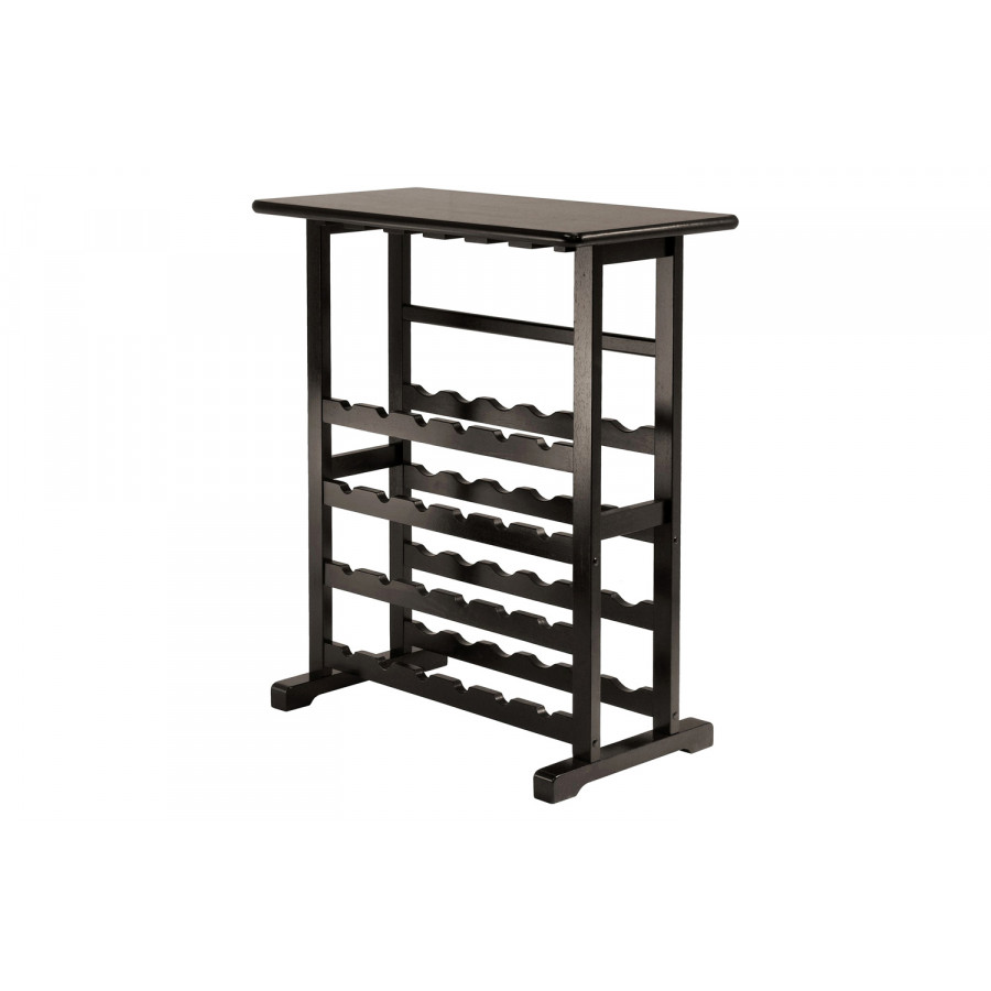 FaFurn - Floor-Standing Dark Espresso Brown 24-Bottle Wine Rack