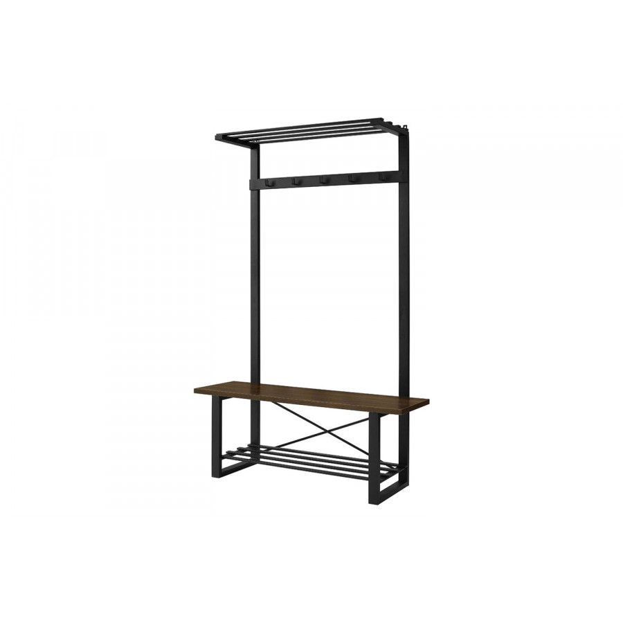 FaFurn - Rustic Sturdy Metal Entryway Hall Tree Coat Rack