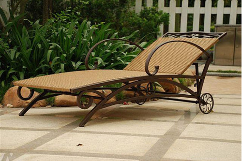 FaFurn™ - Resin Wicker/Steel Multi-Position Chaise Lounge Chair Recliner