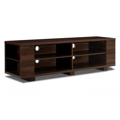 FaFurn Modern TV Stand in Wood Finish Holds Up To 60-Inch TV - Walnut