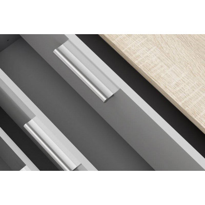 FaFurn Modern Bedroom 8-Drawer Double Dresser - White/Oak