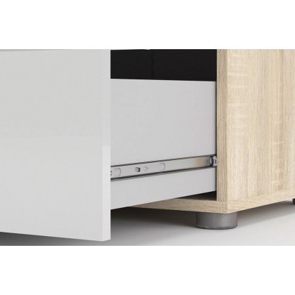 FaFurn Modern Bedroom 8-Drawer Double Dresser - White/Oak