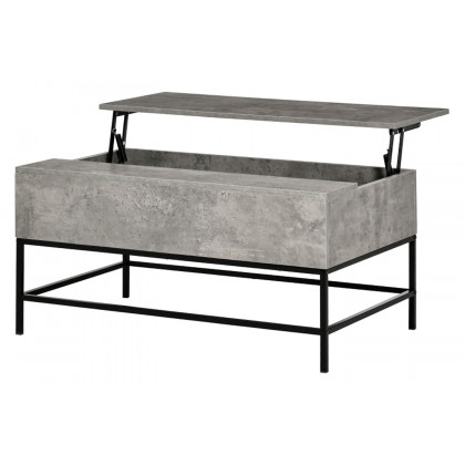 FaFurn - Modern Lift Top Coffee Table W/ Hidden Storage Black Metal Legs
