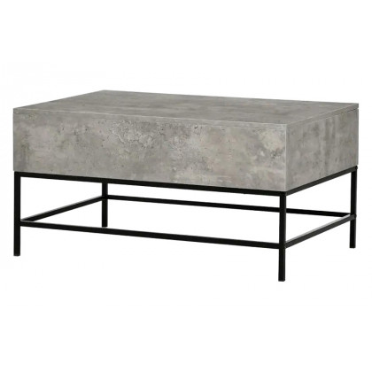 FaFurn Modern Lift Top Coffee Table W/ Hidden Storage Black Metal Legs - Gray