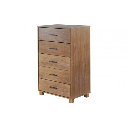 FaFurn Modern Farmhouse Solid 5 Drawers Chest - Pine, Wood