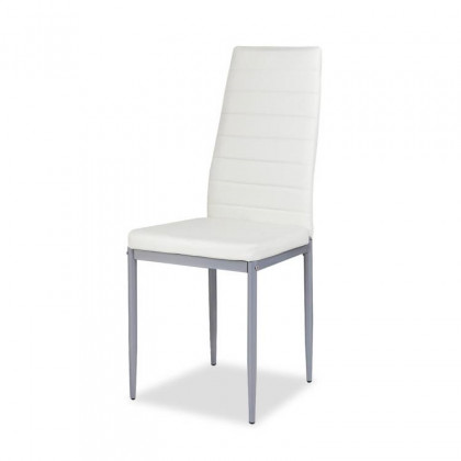 FaFurn Set of 4 Modern Dining Chairs with Metal Legs - White, Leather