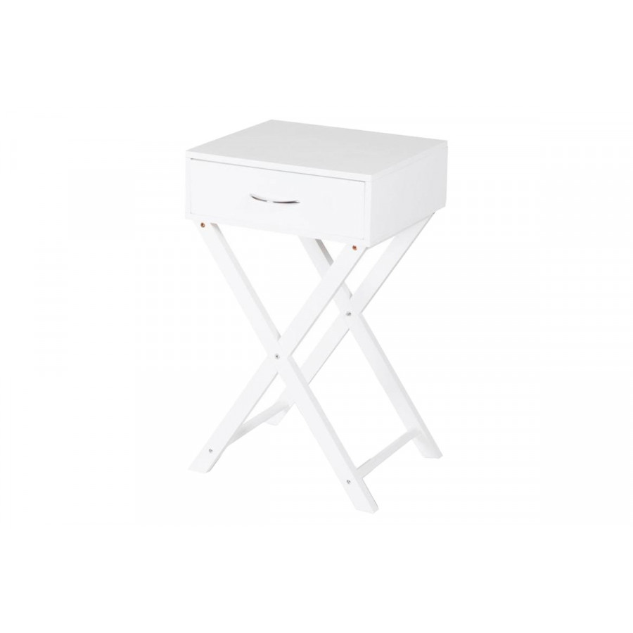FaFurn - X-Shape 1 Drawer End Table with D-Shape Handle