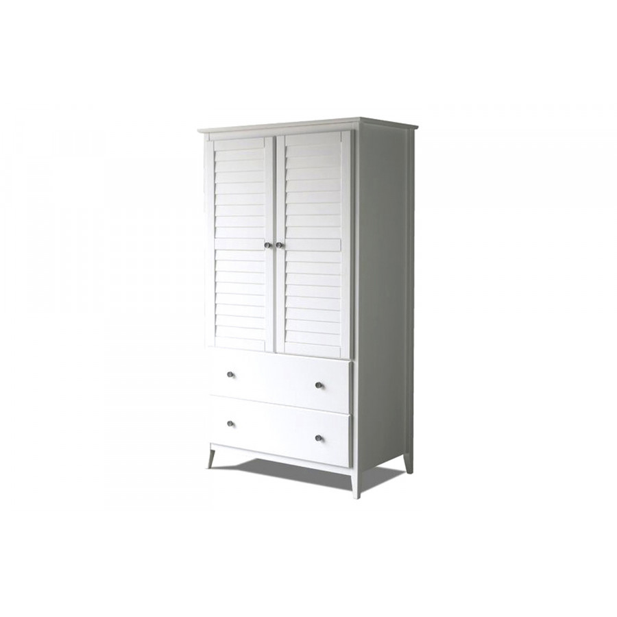 FaFurn - Farmhome Louvered Distressed Pine Armoire