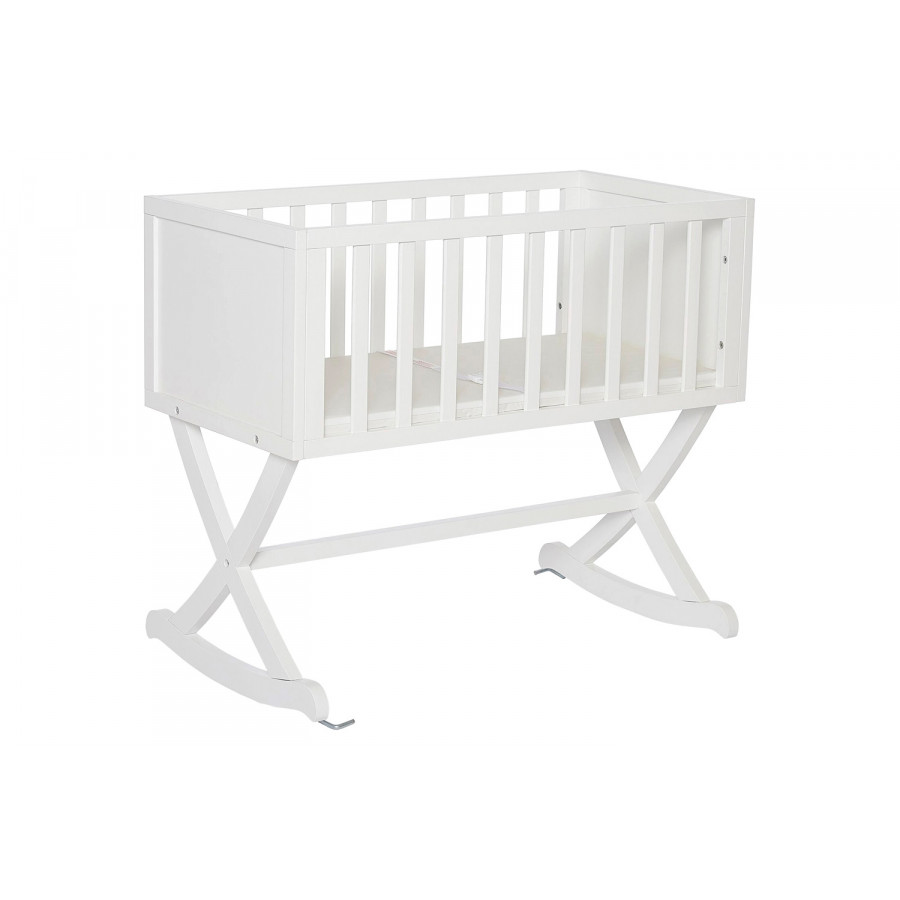 FaFurn - Solid Wood Rocking Baby Glider Cradle with Crib Mattress