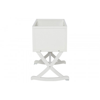 FaFurn Solid Wood Rocking Baby Glider Cradle with Crib Mattress - White