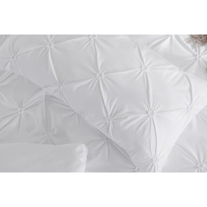 FaFurn All Season Pleated Hypoallergenic Microfiber Reversible 3 Piece Comforter Set - White, King Size