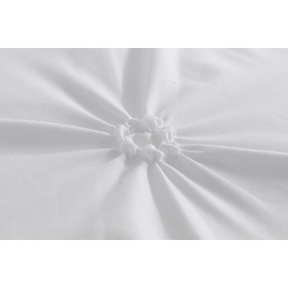 FaFurn All Season Pleated Hypoallergenic Microfiber Reversible 3 Piece Comforter Set - White, King Size