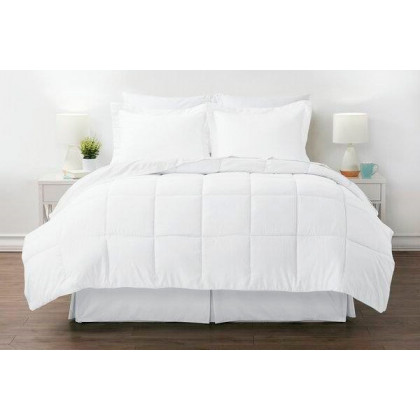 FaFurn Queen Size 6-Piece Reversible Comforter Set - White, Microfiber