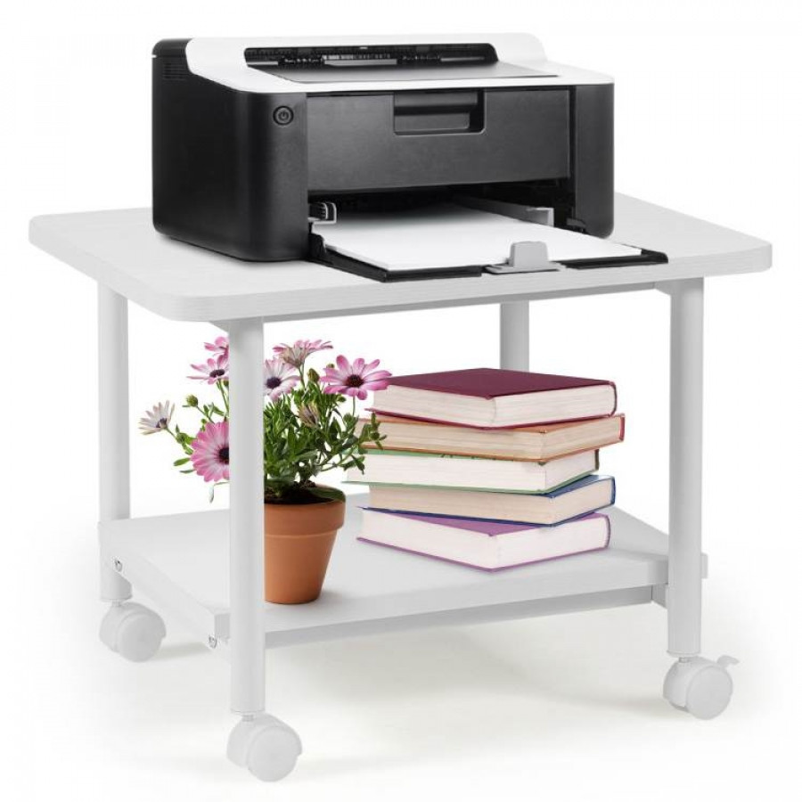 FaFurn - 2-Tier Printer Stand in White