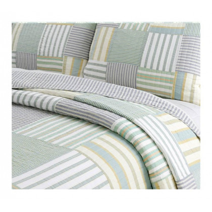 FaFurn King Size Reversible Quilt Set - Blue/Green, Cotton