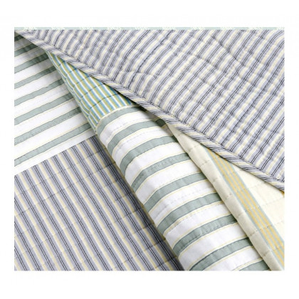 FaFurn King Size Reversible Quilt Set - Blue/Green, Cotton