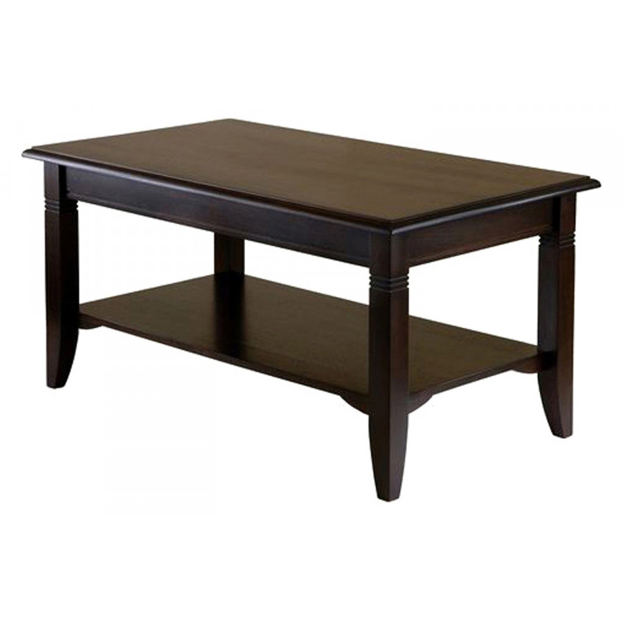 FaFurn - Rectangle Wood Coffee Table in Cappuccino Finish