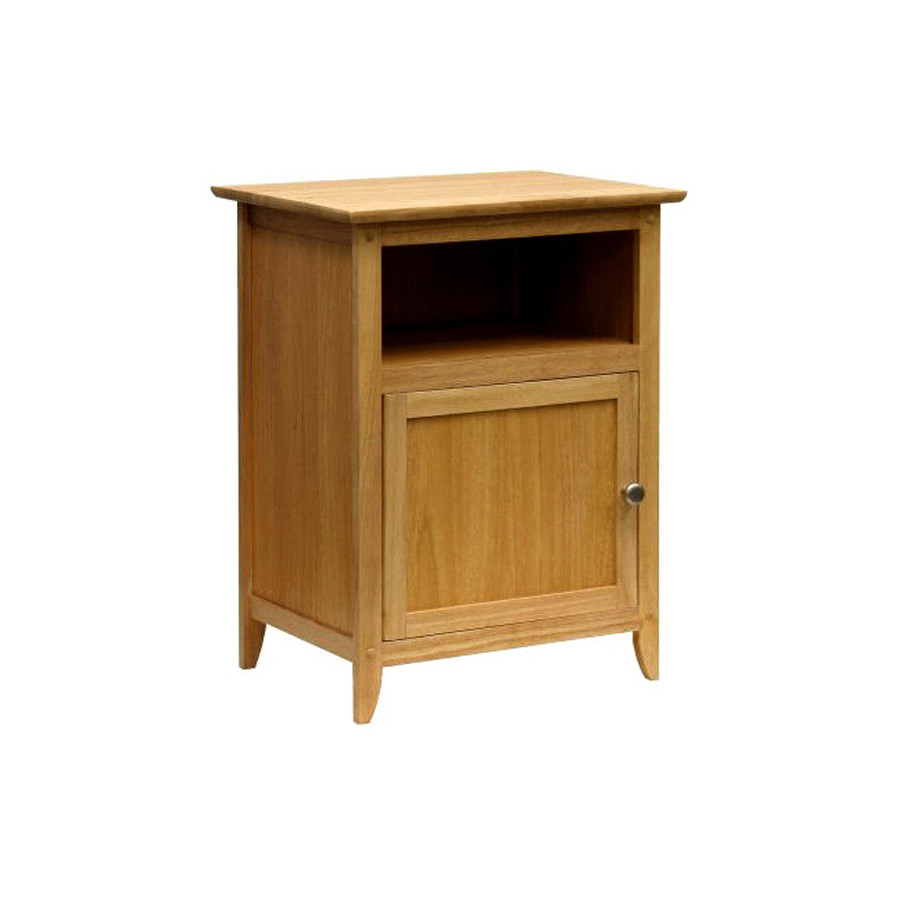 FaFurn Simple End Table/Nightstand Table - Natural Wood