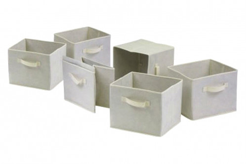FaFurn™ - Foldable Fabric Storage Baskets in Beige (Set of 6)