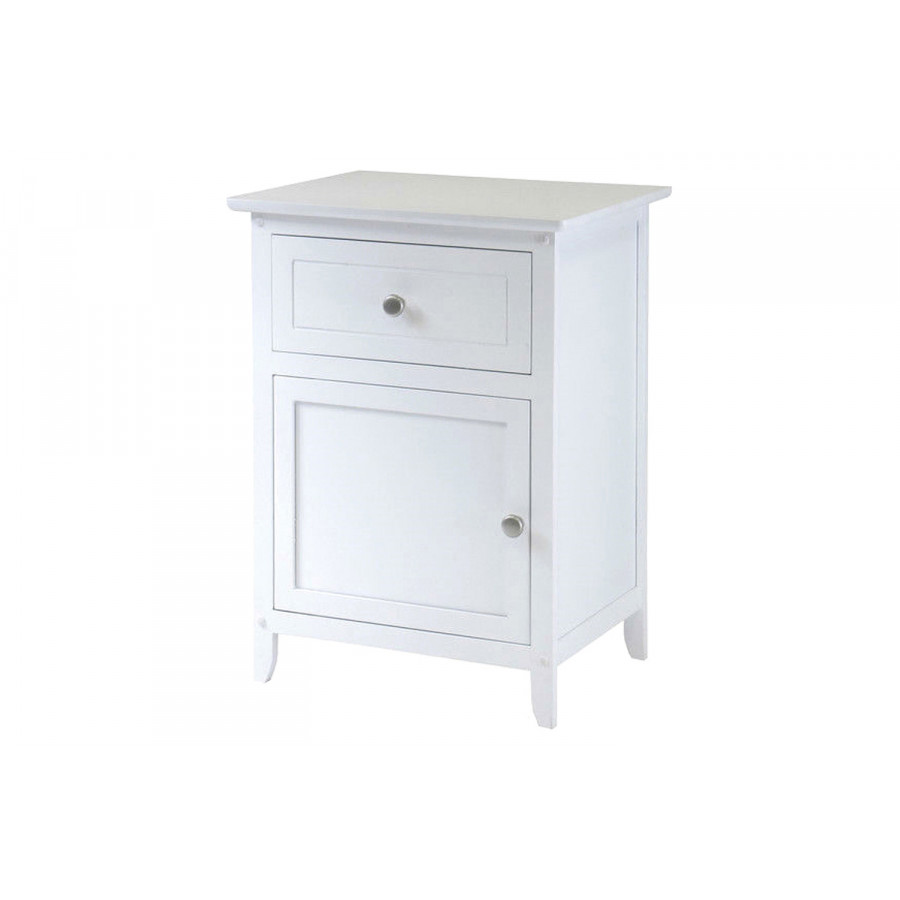 FaFurn - Wood Finish 1-Drawer Bedroom Nightstand/End Table