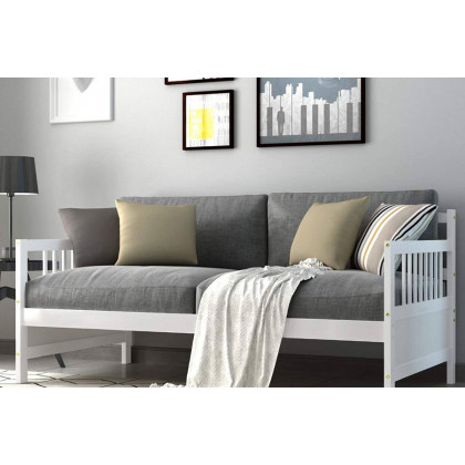 FaFurn Twin Size 2-In-1 Wood Daybed Frame Sofa Bed - White