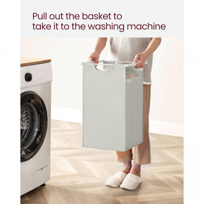 FaFurn 2-Basket Laundry Hamper Sorter with Removable Bags and Top Storage Shelf - White