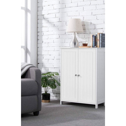 FaFurn Wood 2-Door Freestanding Bathroom Floor Cabinet - White