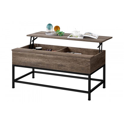 FaFurn - Modern Metal Wood Lift-Top Coffee Table Laptop Desk