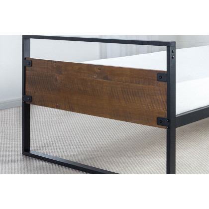 FaFurn - Twin Modern Wood Metal Daybed Frame with Steel Slats