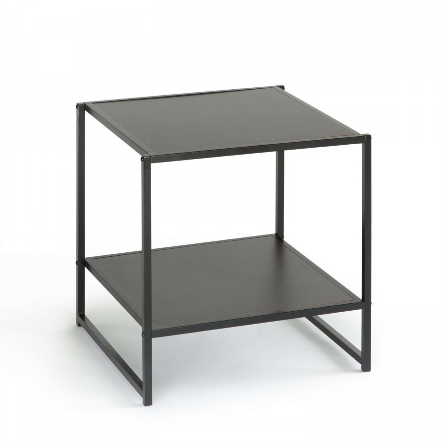 FaFurn - Modern Nightstand in Espresso, Steel
