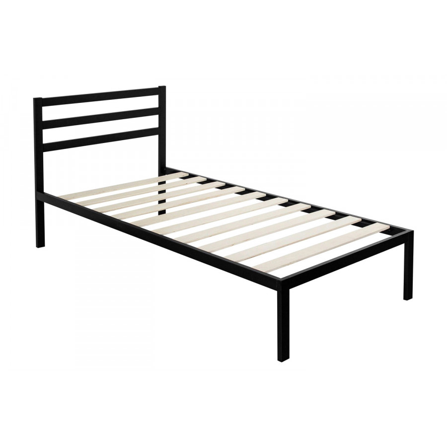 FaFurn Metal Platform Bed Frame with Headboard and Wood Slats - Twin Size