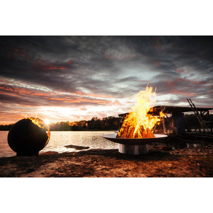 Fire Pit Art Bella Vita 70" Wood Burning - Stainless Steel