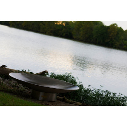 Fire Pit Art Bella Vita 70" Wood Burning - Stainless Steel
