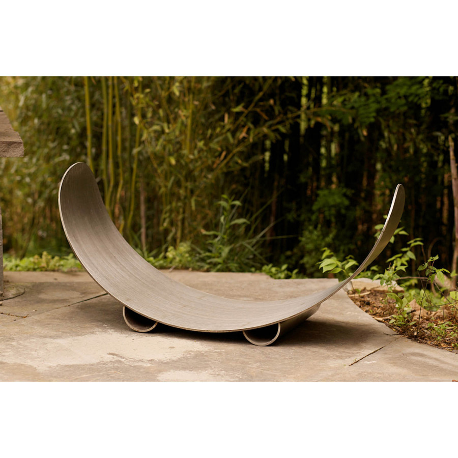 Fire Pit Art Crescent Log Rack - Steel