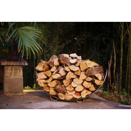 Fire Pit Art Crescent Log Rack - Steel