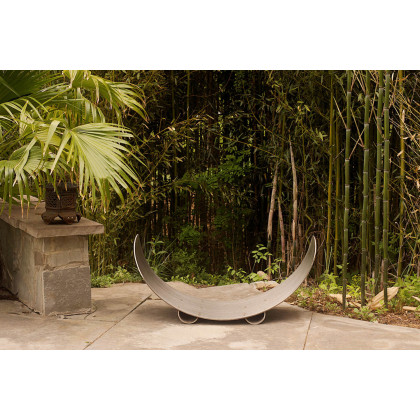 Fire Pit Art Crescent Log Rack - Steel