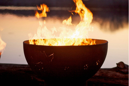 Fire Pit Art™ Funky Dog Wood Burning - Iron Oxide Patina