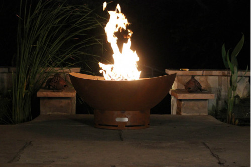Fire Pit Art™ Scallop Wood Burning - Iron Oxide Patina