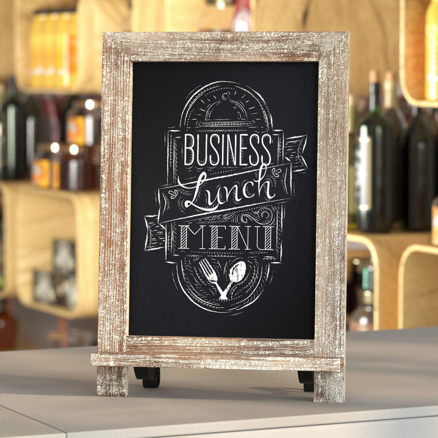 BLNK - Canterbury Weathered Tabletop Magnetic Chalkboards with Metal Scrolled Legs Set of 10