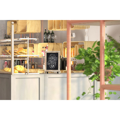 BLNK - Canterbury Weathered Tabletop Magnetic Chalkboards with Metal Scrolled Legs Set of 10