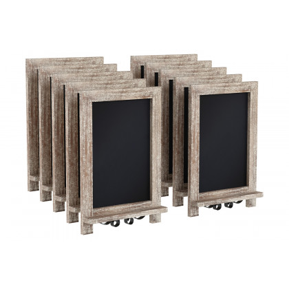 BLNK Canterbury Weathered Tabletop Magnetic Chalkboards with Metal Scrolled Legs Set of 10 - 9.5"W x 14"H
