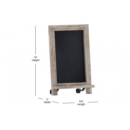 BLNK Canterbury Weathered Tabletop Magnetic Chalkboards with Metal Scrolled Legs Set of 10 - 9.5"W x 14"H