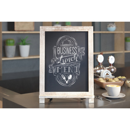 BLNK - Canterbury Weathered Tabletop Magnetic Chalkboards with Metal Scrolled Legs Set of 10