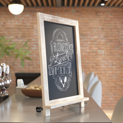 BLNK Canterbury Weathered Tabletop Magnetic Chalkboards with Metal Scrolled Legs Set of 10 - 12"W x 17"H
