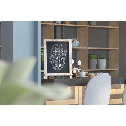 BLNK Canterbury Weathered Tabletop Magnetic Chalkboards with Metal Scrolled Legs Set of 10 - 12"W x 17"H