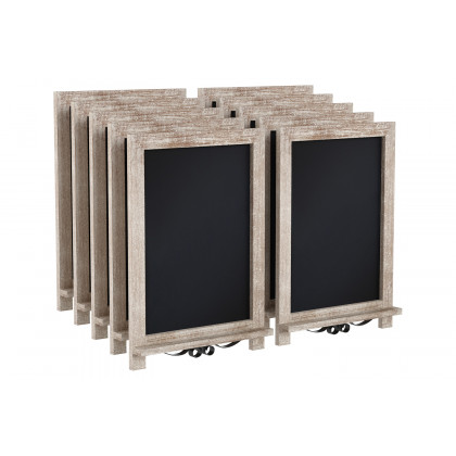 BLNK Canterbury Weathered Tabletop Magnetic Chalkboards with Metal Scrolled Legs Set of 10 - 12"W x 17"H